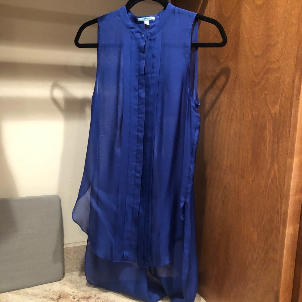 Anthro Leifnotes sleeveless high low top Size 0